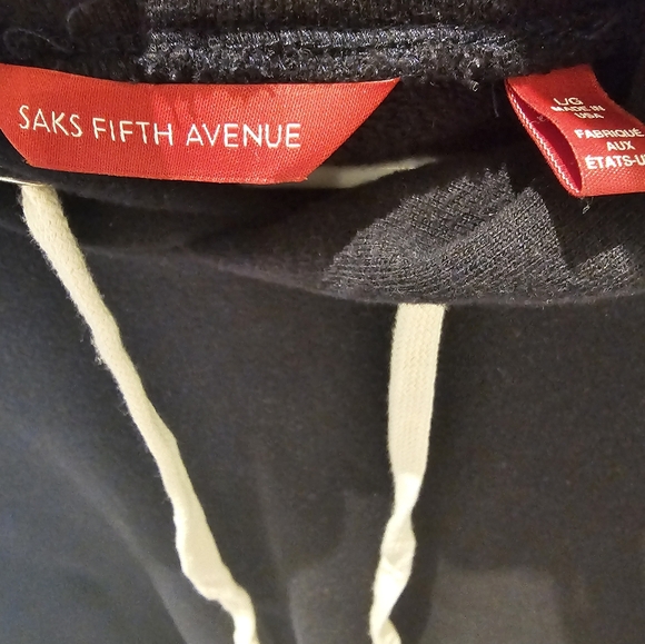 Sak's Fifth Ave Short Sleeve Hoodie - Picture 4 of 6